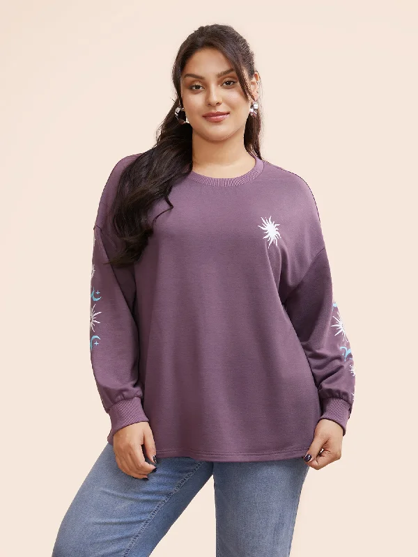 Moon & Star Drop Shoulder Sweatshirt