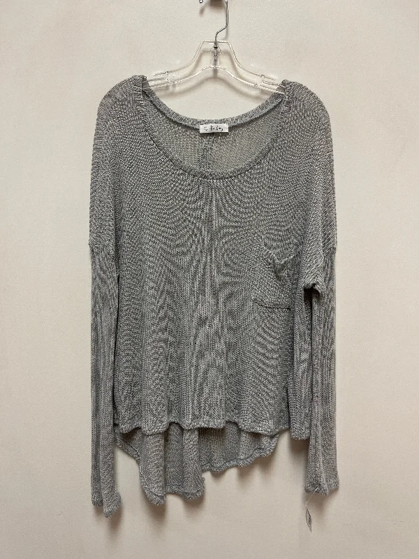 Top Long Sleeve By Clothes Mentor In Grey, Size: L