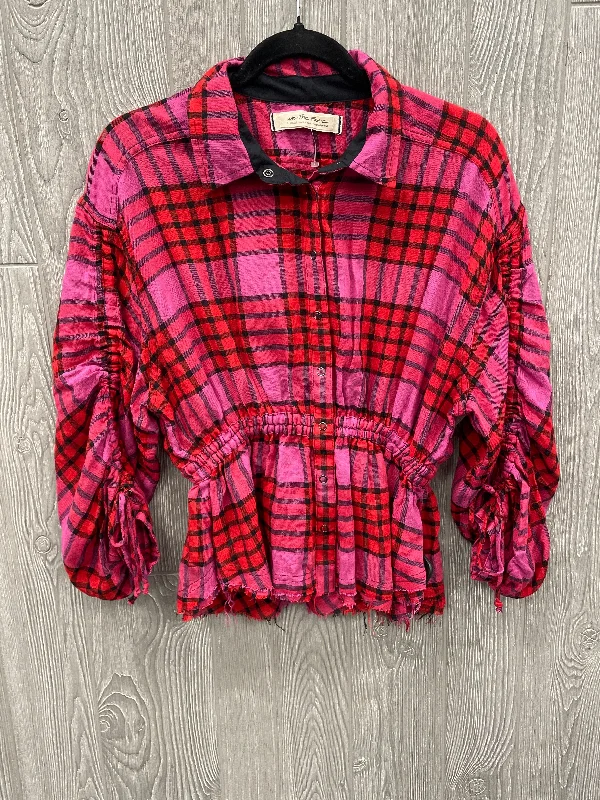 Top Long Sleeve By We The Free In Plaid Pattern, Size: Xs