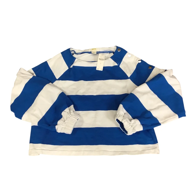 Top Long Sleeve By Maeve In Blue & White, Size: Xs