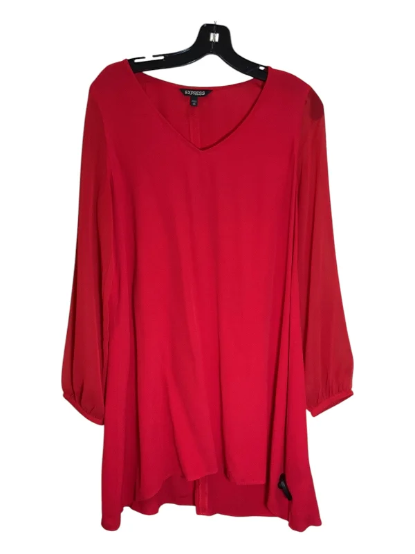 Tunic Long Sleeve By Express In Red, Size: S