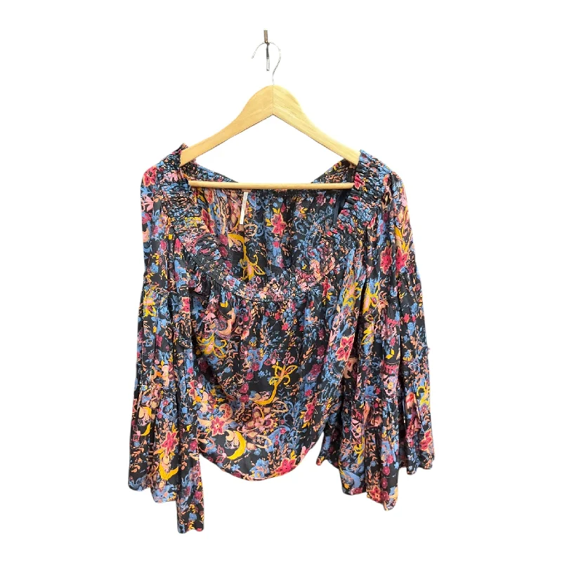 Top Long Sleeve By Free People In Floral Print, Size: L