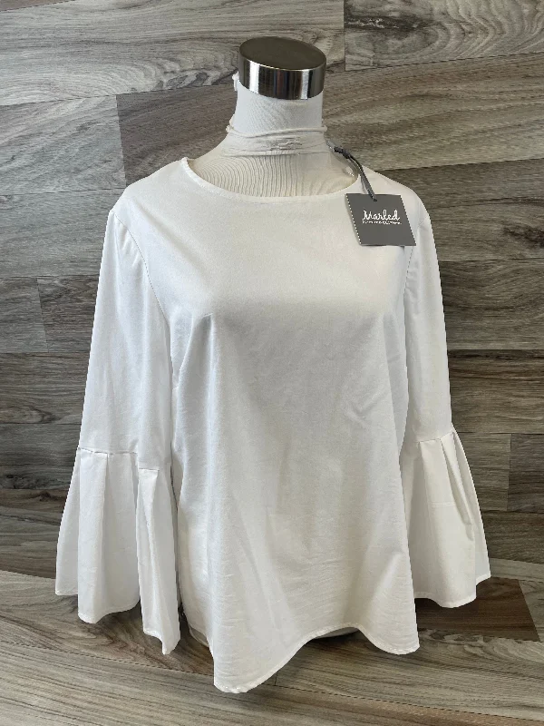 Top Long Sleeve By Clothes Mentor In White, Size: L