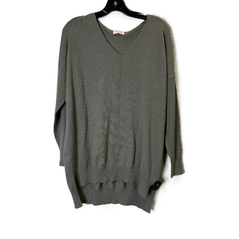 Top Long Sleeve Basic By Pink Lily In Grey, Size: S