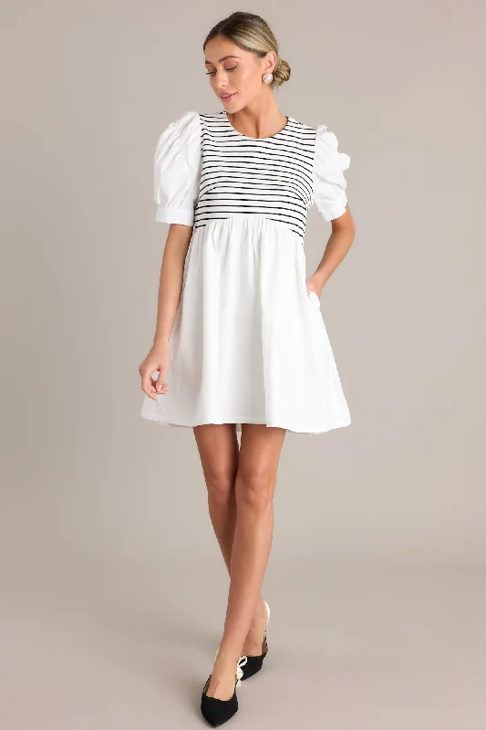 Urban Streak Black Stripe Mini Dress