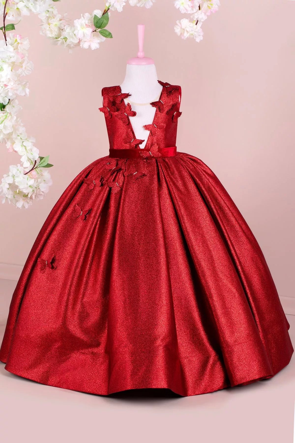 Leaf Red Party Dress