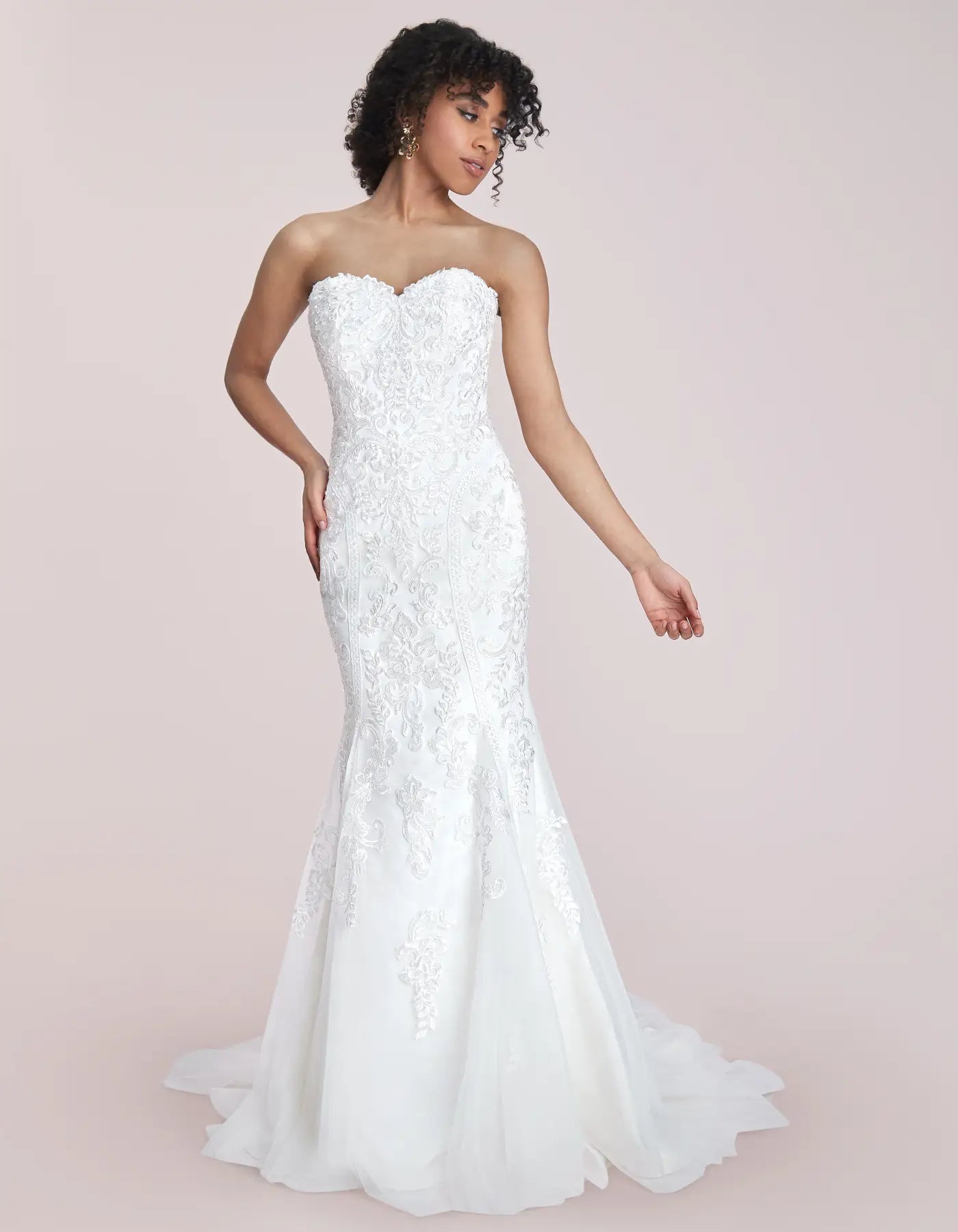 DingJiDress a shimmering strapless gown with taping detail Wedding Dresses