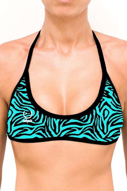 Sport Top Bikini Blue Zebra