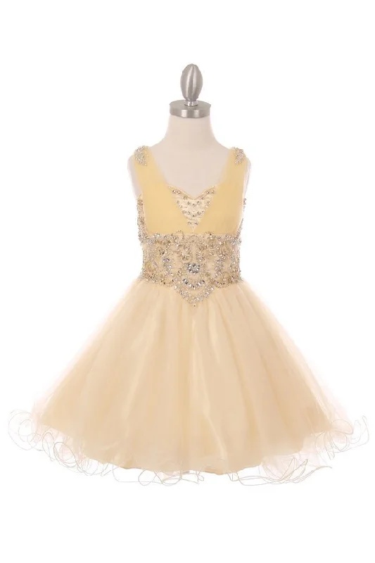 Rhinestones Tulle Party Dress by Cinderella Couture USA 5046