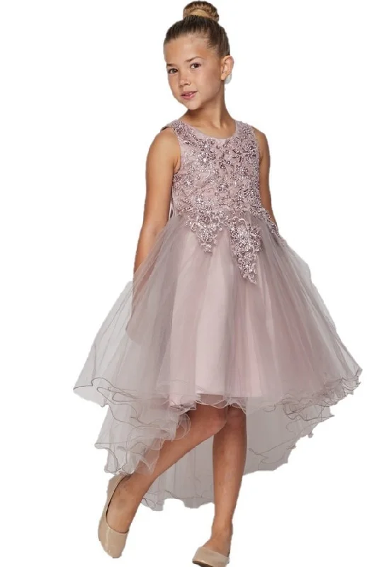 Pearls Rhinestones Tulle Girl Party Dress by Cinderella Couture USA 9086