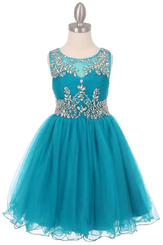 Pleated Tulle Girl Party Dress by Cinderella Couture USA 65007