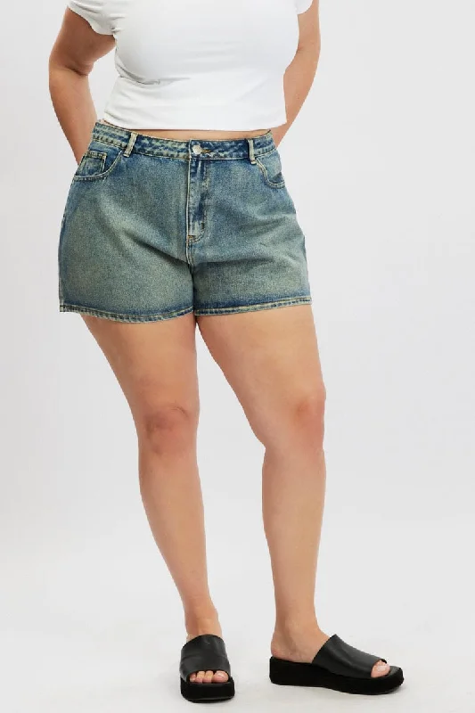 Denim Relaxed Shorts High Rise