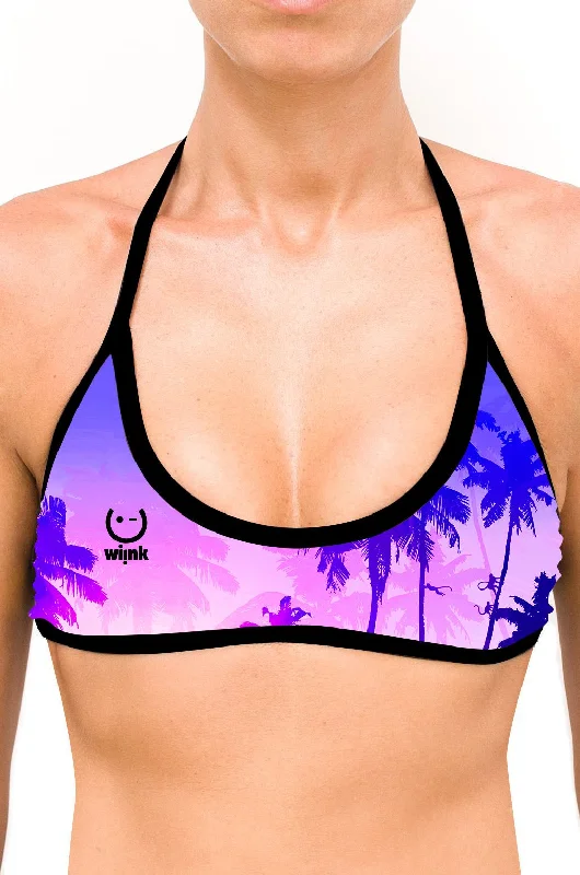 Sport Top Bikini Blue Tropical Sunset