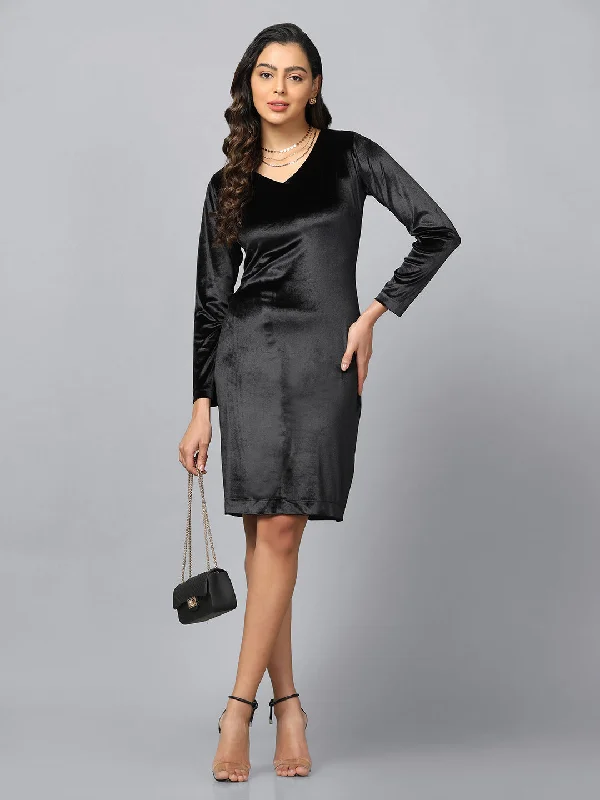 Velvet Party Dress- Black