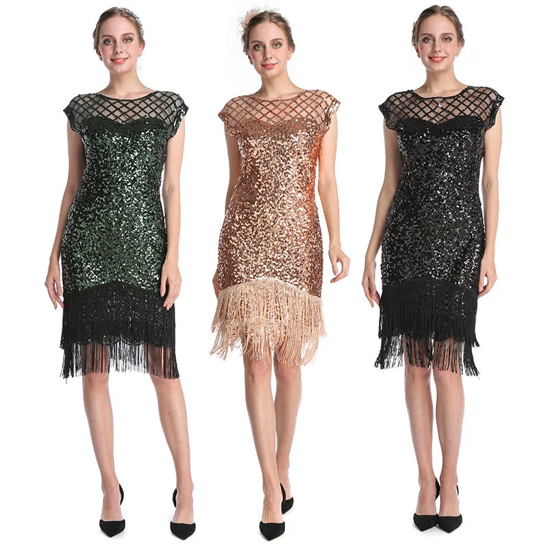 1920’ Tassel Sequin Party Dress, Cocktail Dress