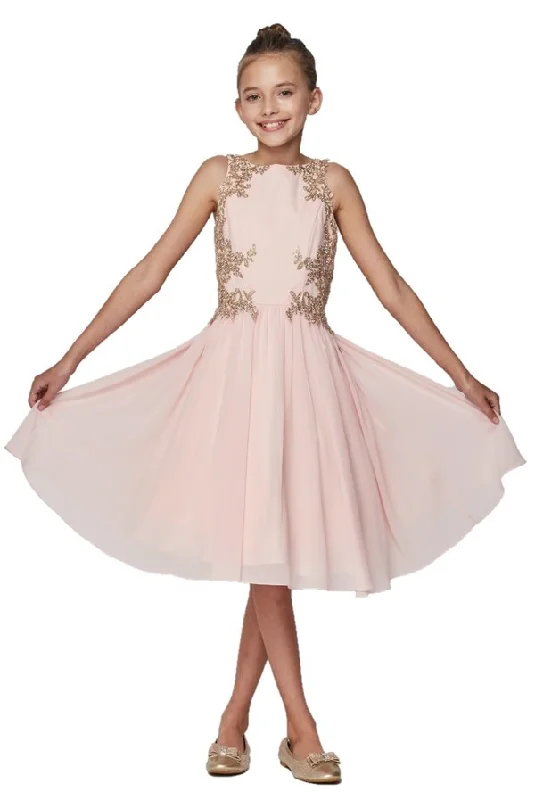 Chiffon Rhinestone Satin Party Dress by Cinderella Couture USA AS5069