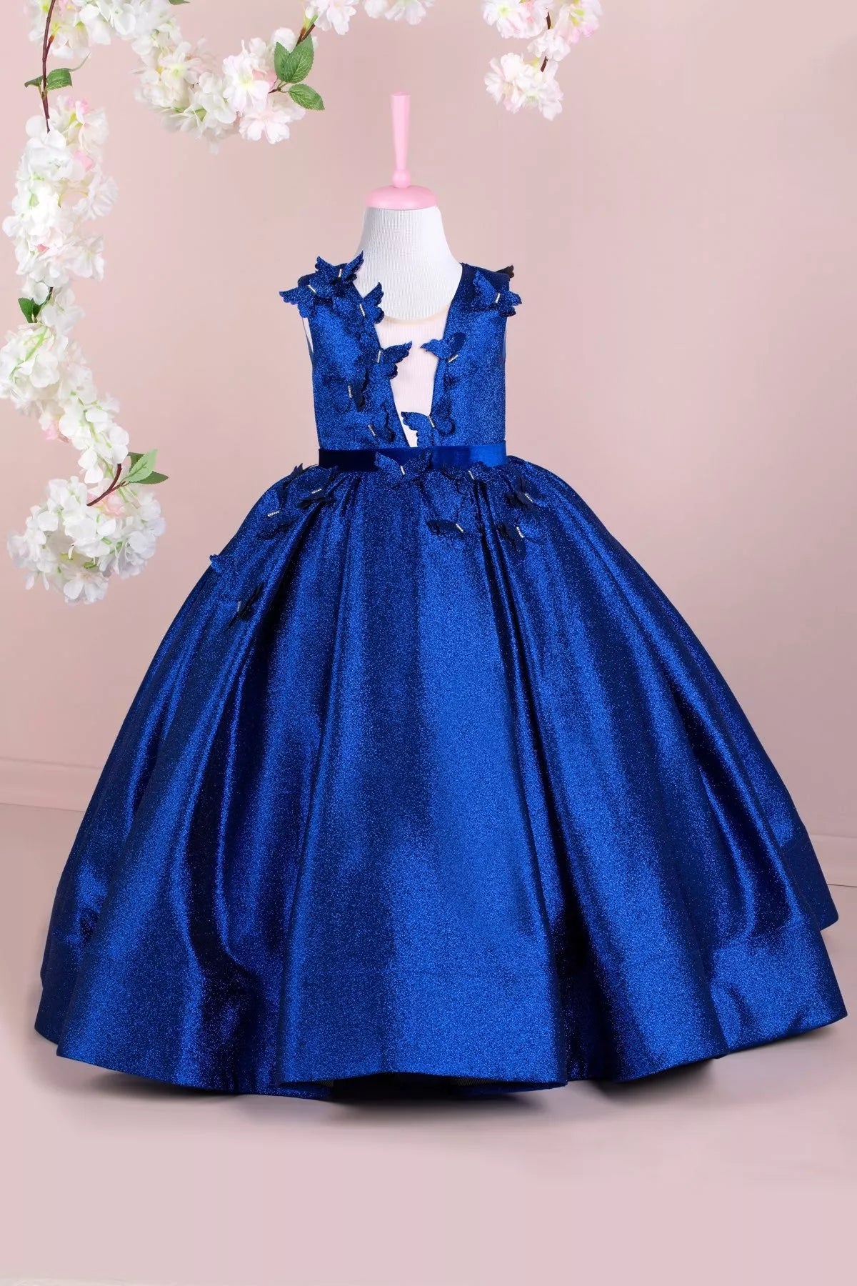 Leaf Sax Blue Party Dress