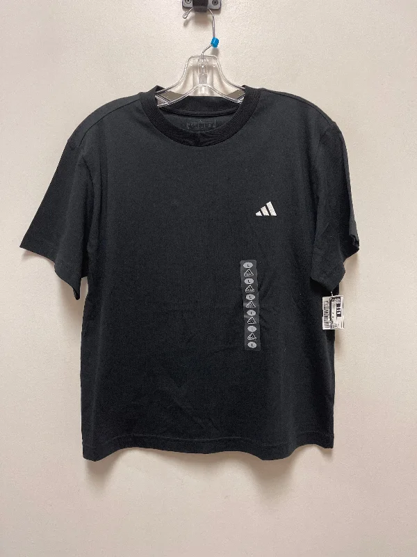 Athletic Top Short Sleeve By Adidas In Black, Size: L