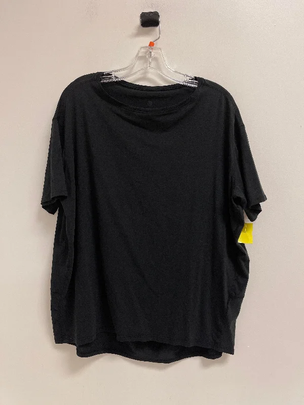 Athletic Top Short Sleeve By Lululemon In Black, Size: Xl