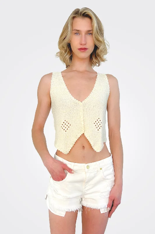 Mesh Crochet Vest - Funfetti