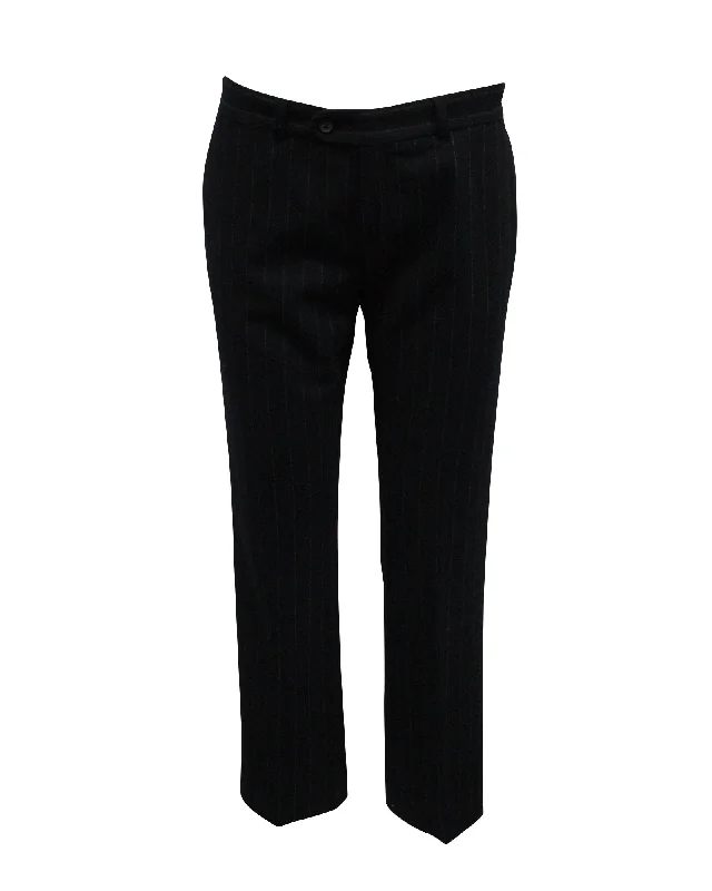 Joseph Pinstriped Pants in Navy Blue Wool