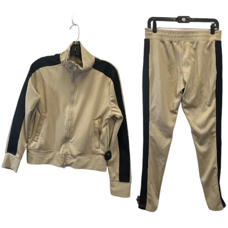 Pants Set 2pc By The Set In Black & Tan, Size: M