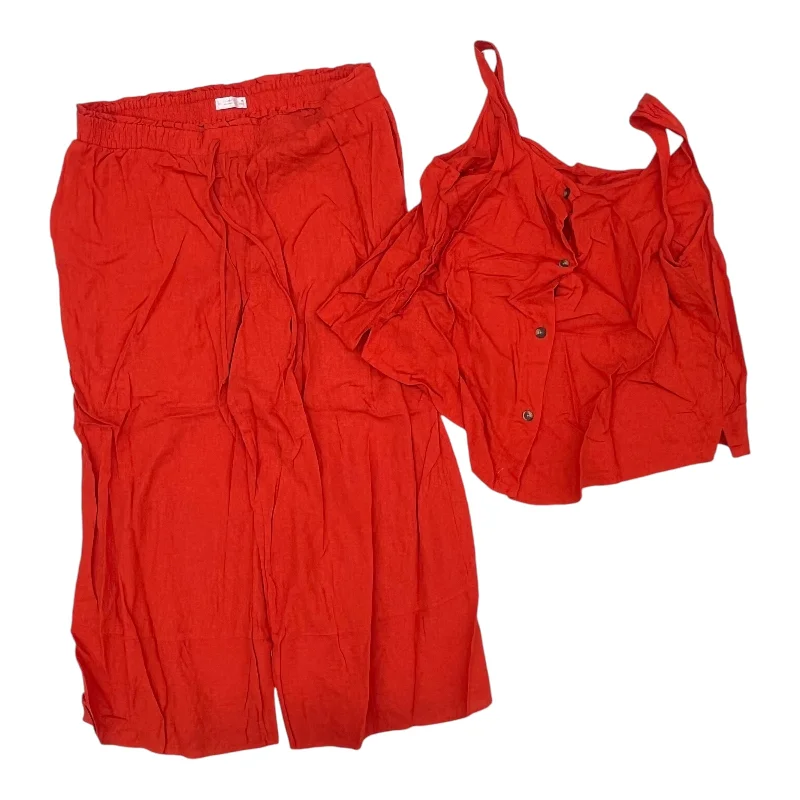 Pants Set 2Pc By Lc Lauren Conrad In Red, Size:1X