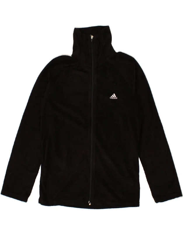 ADIDAS Womens Fleece Jacket UK 10 Small Black Polyester