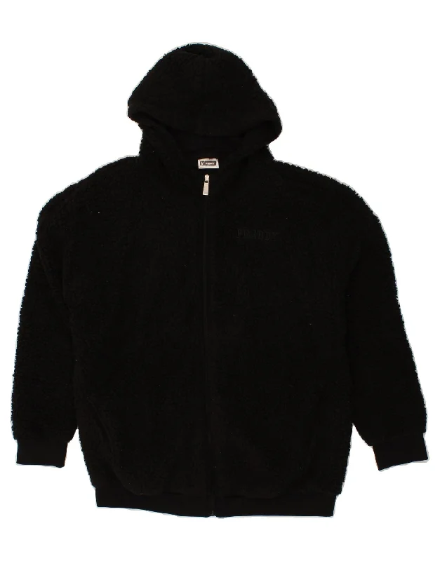 FREDDY Womens Hooded Fleece Jacket UK 14 Medium Black Polyester