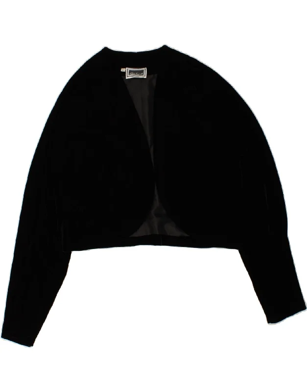 LUISA SPAGNOLI Womens 3/4 Sleeve Open Bolero Jacket IT 48 XL Black Cupro