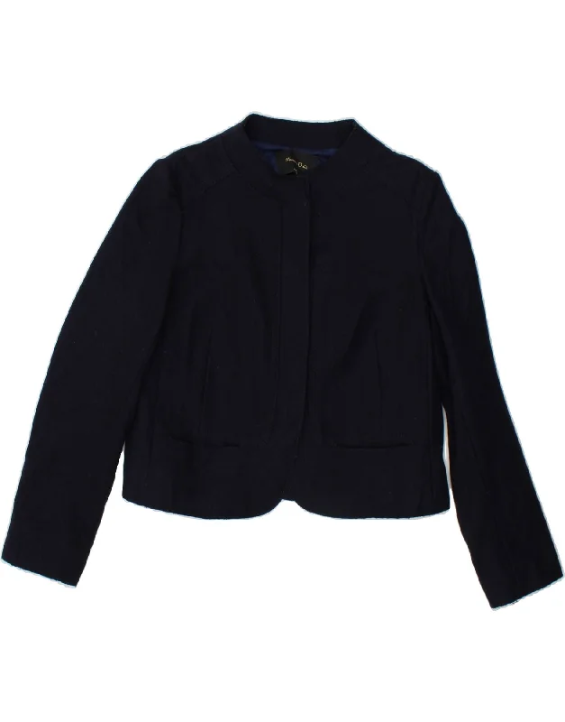 MASSIMO DUTTI Womens Blazer Jacket EU 42 Large Navy Blue Wool