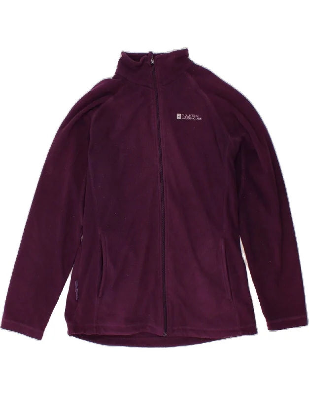 MOUNTAIN WAREHOUSE Womens Fleece Jacket UK 12 Medium  Purple Polyester