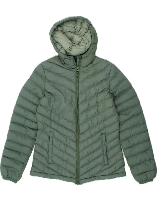 MOUNTAIN WAREHOUSE Womens Hooded Padded Jacket UK 14 Medium Green