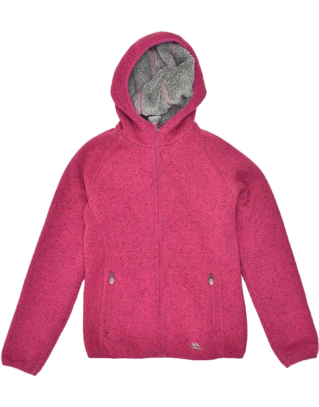 TRESPASS Womens Loose Fit Hooded Windbreaker Jacket UK 6 XS Pink