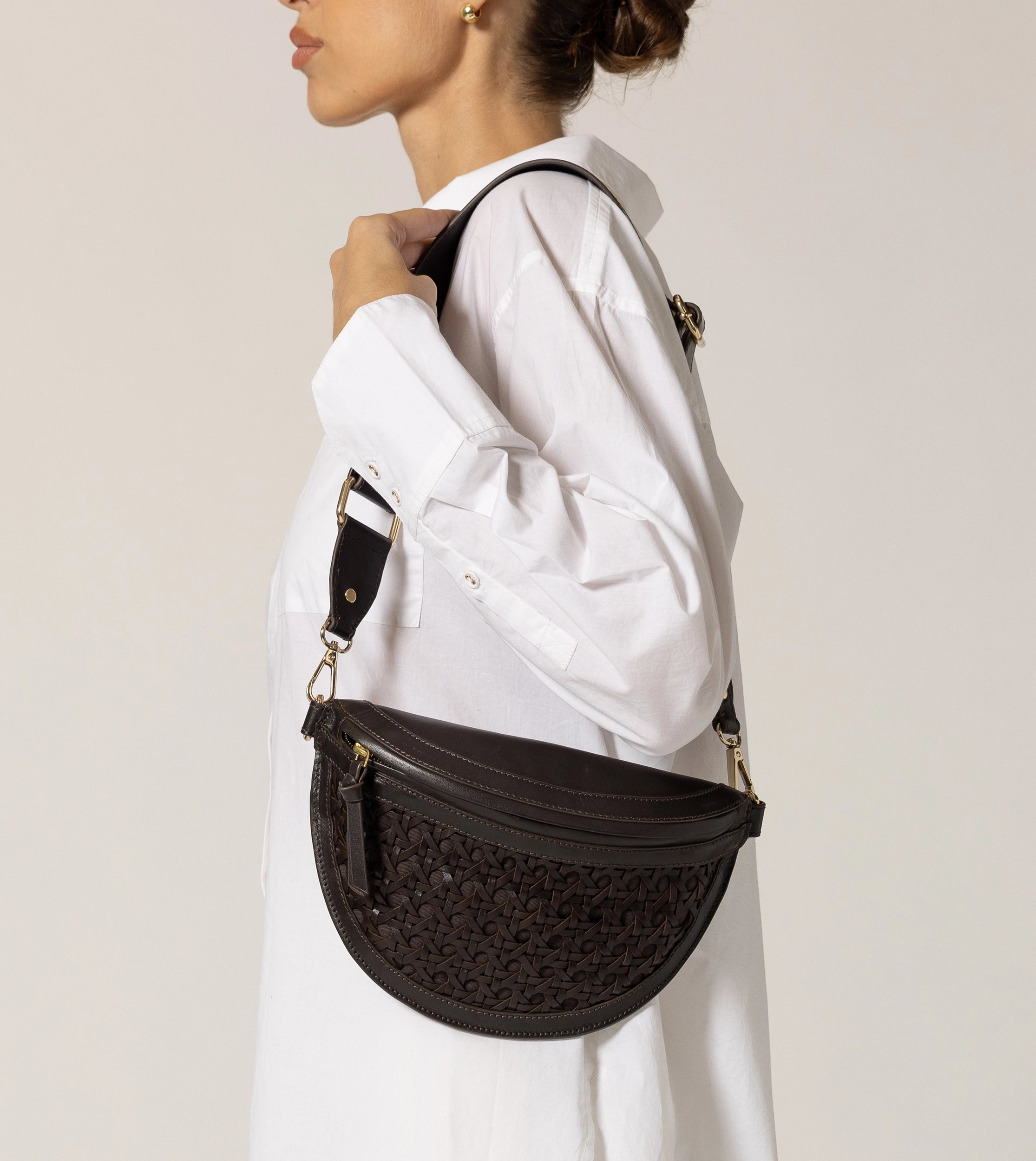 Dewitt Weave Crossbody | Brown