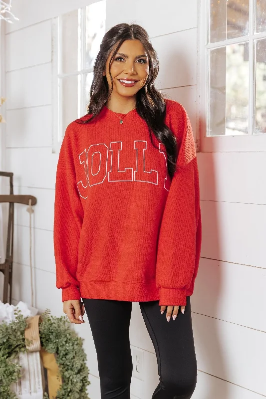 Jolly Red Graphic Sweatshirt