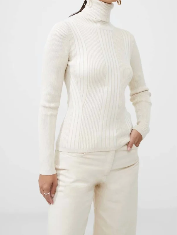 Mari Roll Neck Sweater In Classic Cream