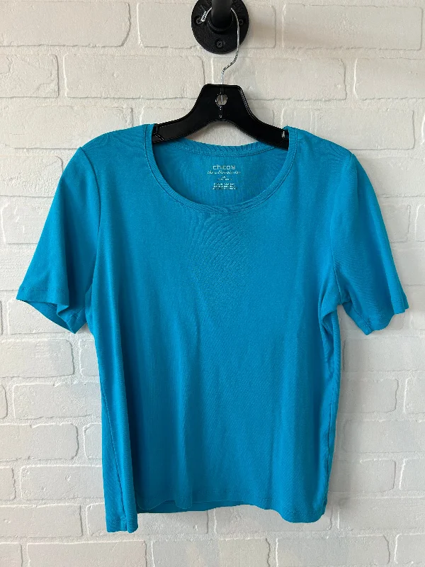 Top Short Sleeve Basic By Chicos In Blue, Size: M