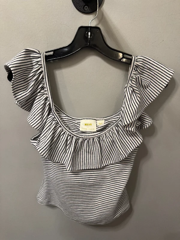 Top Short Sleeve By Maeve In Black & White, Size: S