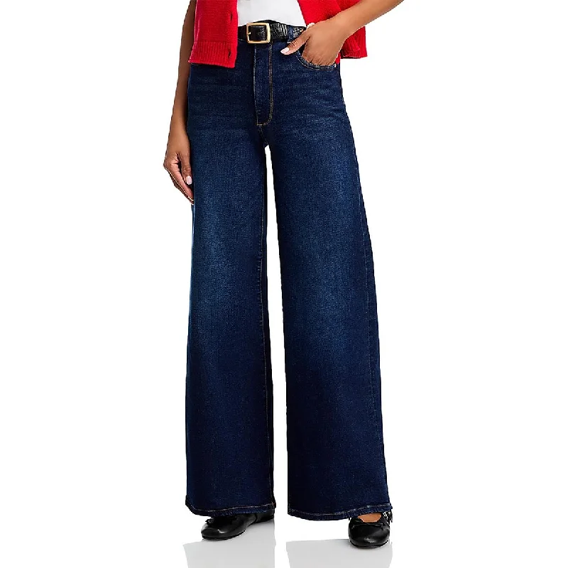 Womens High Rise Denim Wide Leg Jeans